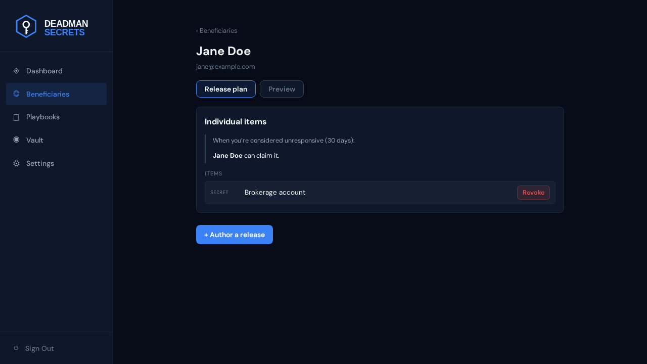 Step 6: The release plan now shows the item, its chain, and the release timeline.