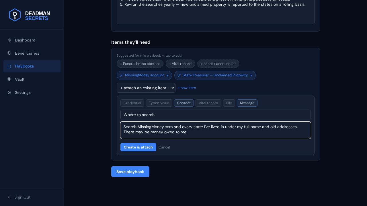 Step 7: Add a message: a personal note, delivered with the playbook.